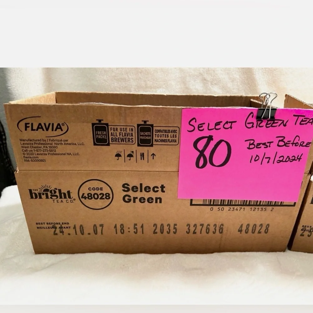 FLAVIA SELECT GREEN TEA 160 Single-Serve Packs Best Before: 10/2024 & 2/2025